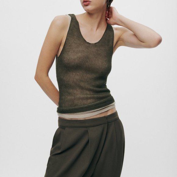 ZARA M (L) Khaki Wrap Pants ZW COLLECTION 1749/242 $69.90 - Picture 9 of 13